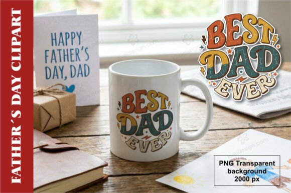 Celebrate Father’s Day with High-Quality Best Dad Ever PNG Clipart for Sublimation and DIY Crafts