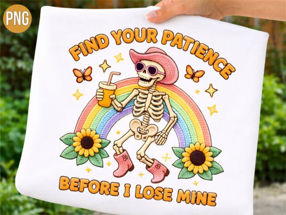 Find Your Patience Skeleton PNG T-SHIRT: Elevating Digital Design for Modern Creators