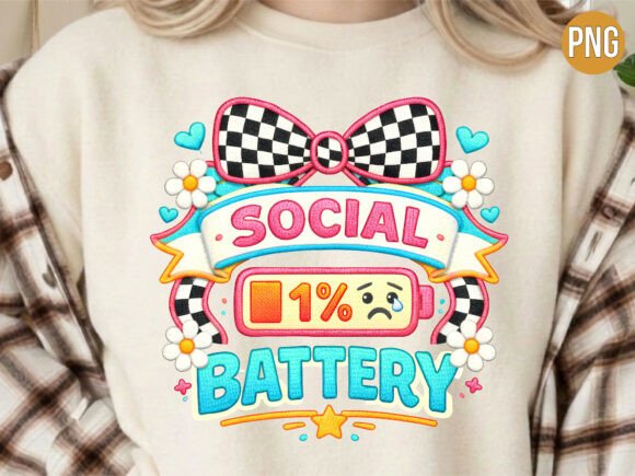 Introvert Social Battery Low PNG Design