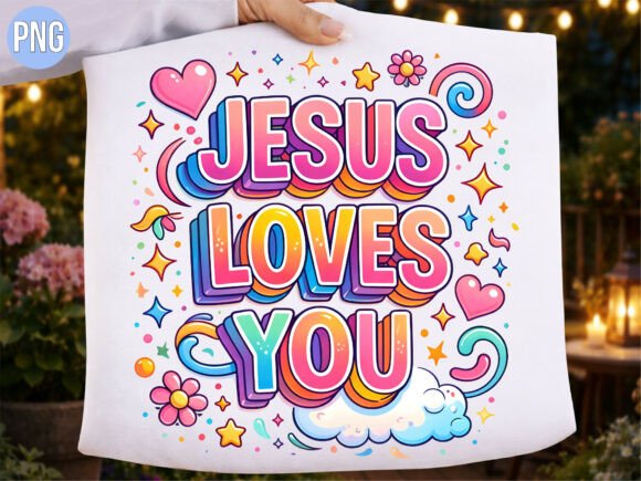 Jesus Loves You Rainbow PNG Shirt Design