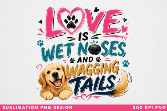 Love is Wet Noses PNG: Sublimation Ready