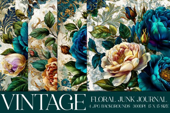 Luxury Floral Flowers Backgrounds, S10: Elevate Your Creative Projects with Vintage Elegance