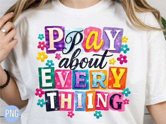 Pray About Everything Quote Design