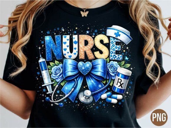 Royal Blue Glitter Nurse Life PNG Shirt: Elevating Creative Designs