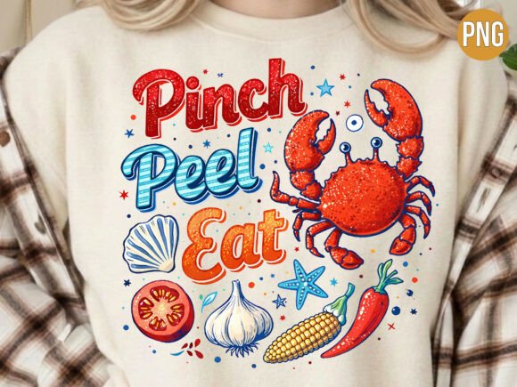 Seafood Pinch Peel Eat Crab Summer PNG: Elevating Seasonal Designs with Premium Digital Assets