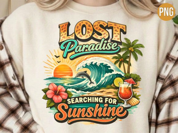 Strategic Visual Branding with Lost Paradise Beach Sunshine Wave PNG