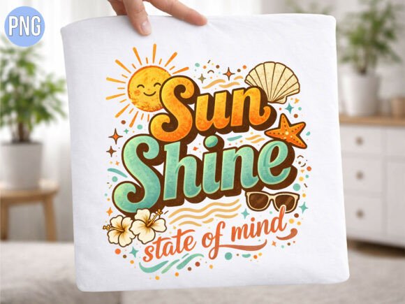 Sunshine State of Mind Retro Beach PNG