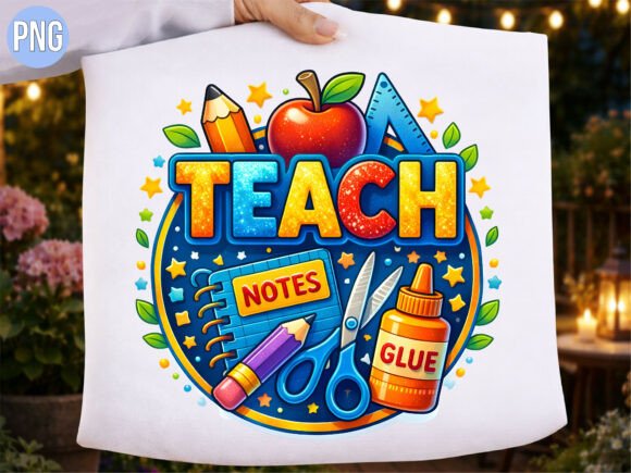 Teach Round School Elements Badge PNG