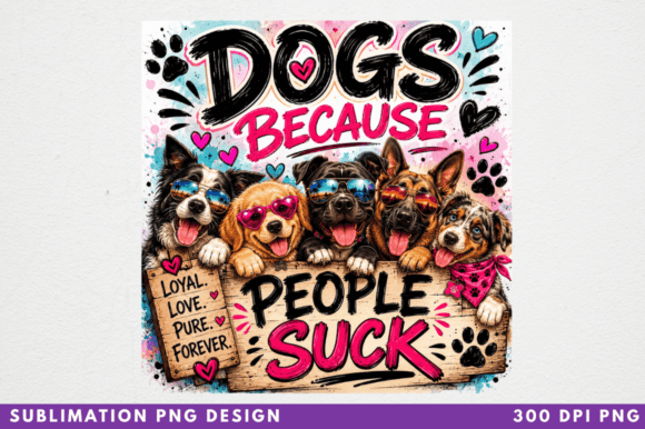 Unlocking Creative Potential with the Dogs Because People Suck PNG T-Shirt Design